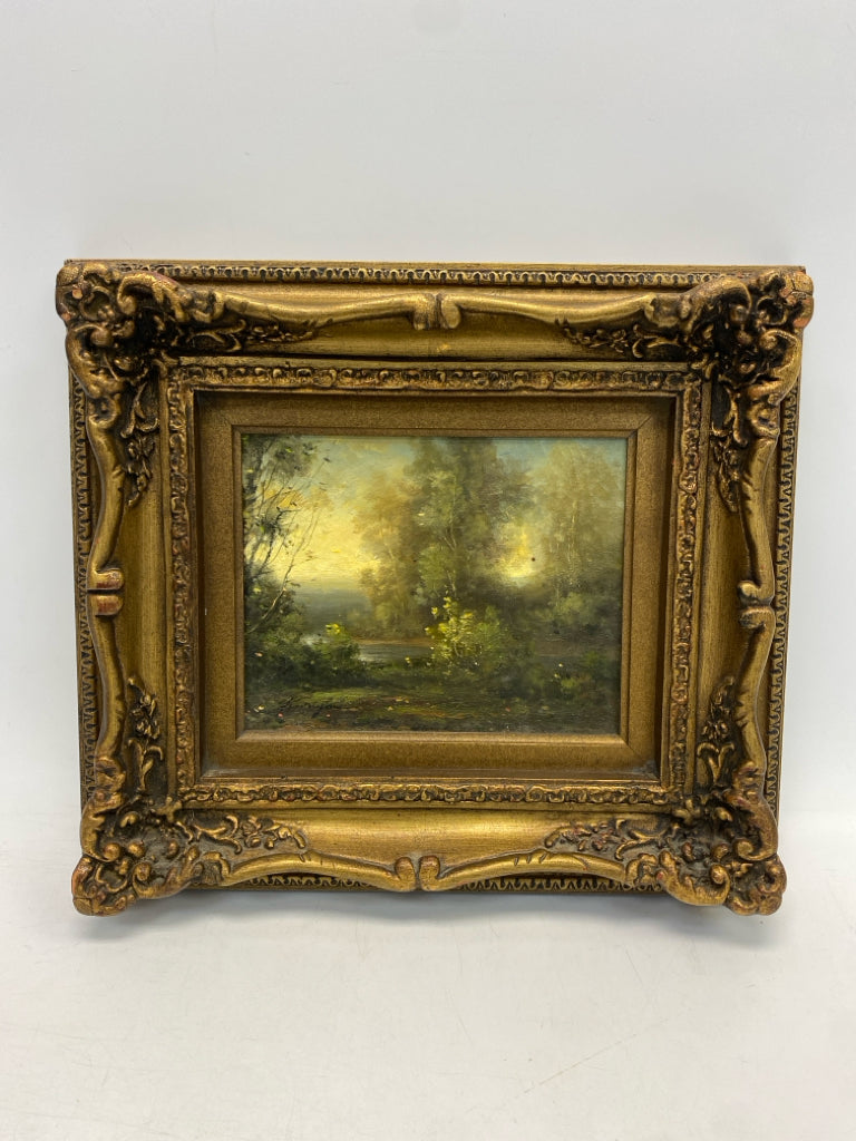 Green Cream Landscape Canvas Art