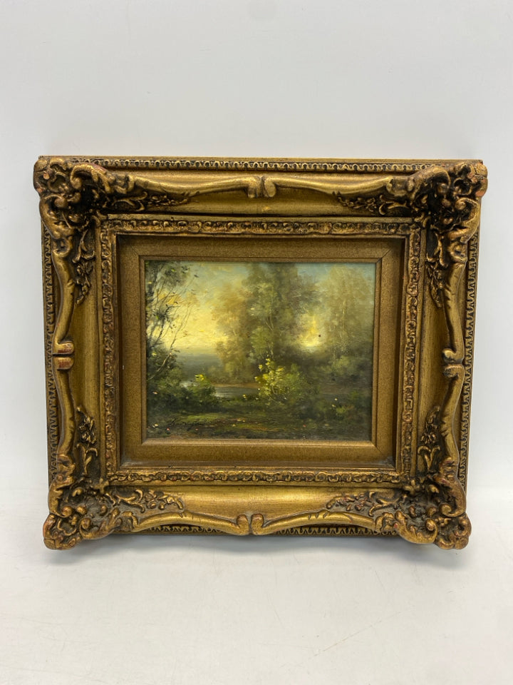 Green Cream Landscape Canvas Art