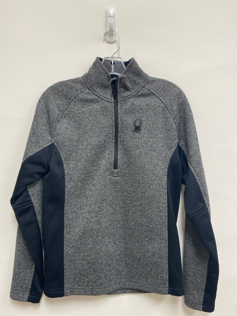 Spyder Size S Gray/Black Heather Quarter Zip Athletic Jacket