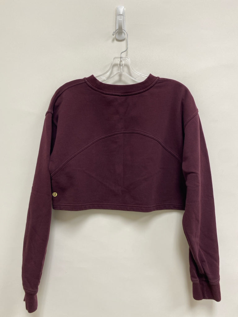 Lululemon Size 8 Burgundy Logo Cropped Athletic Sweatshirt