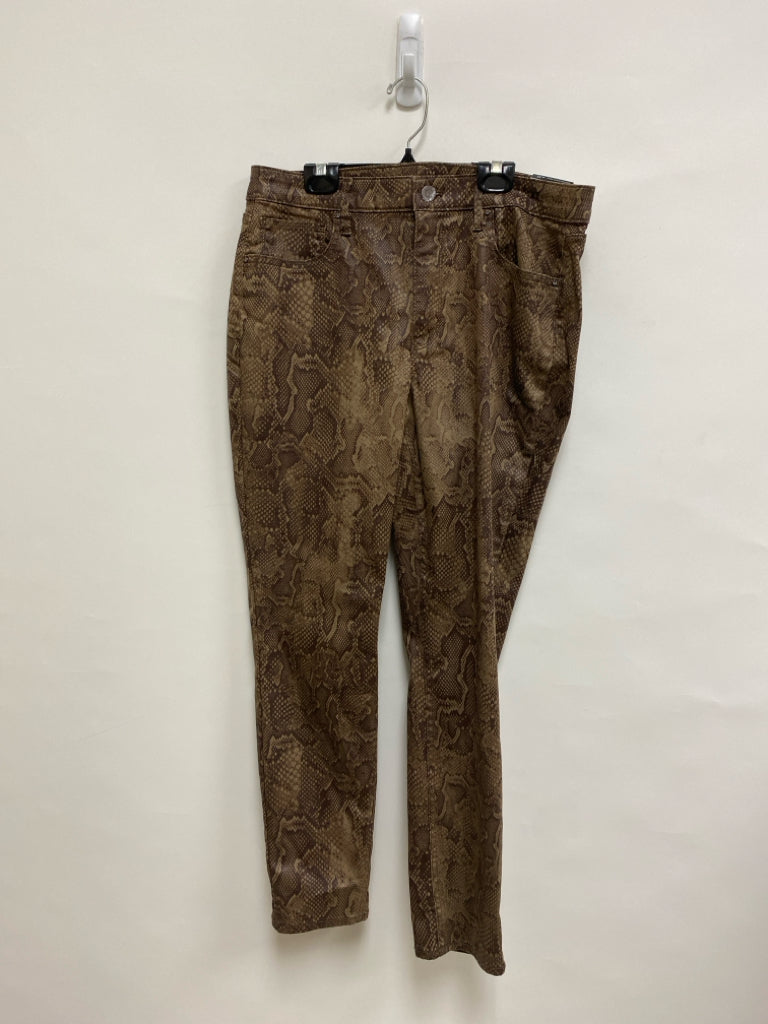 NWT WHBM Size 12 Brown Animal Print Ladies Pants