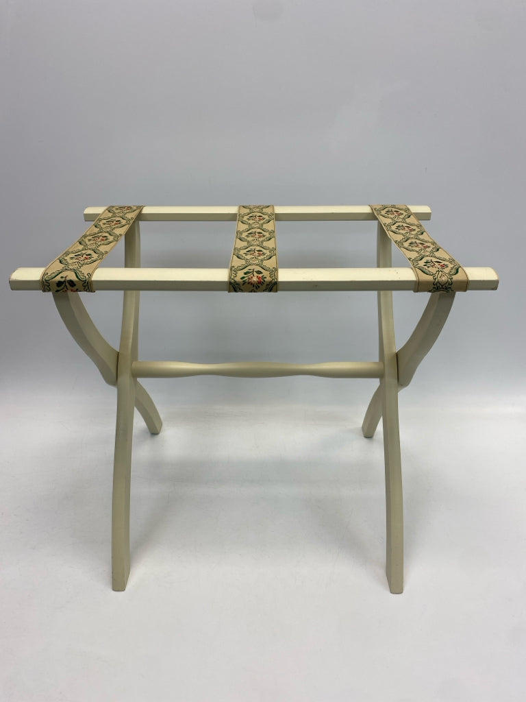 Cream Green Flowers Wood Misc. Home Item
