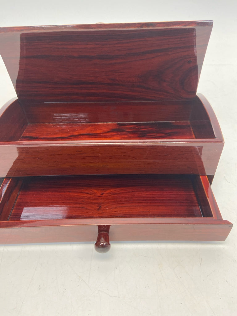 Brown Lacquer Finish Jewelry Box
