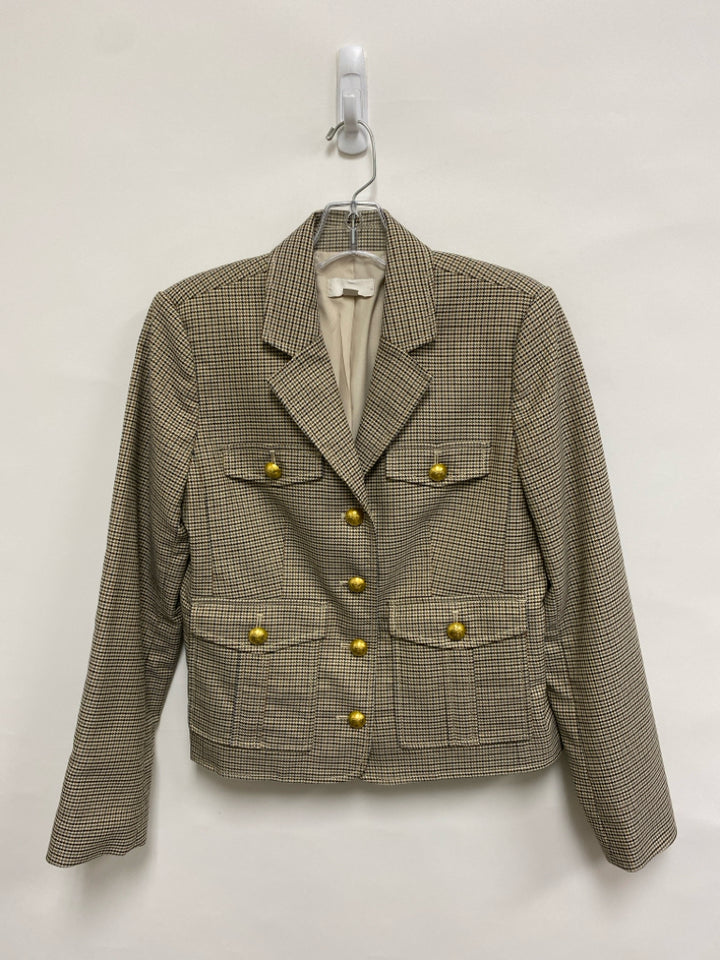 LOFT Size XS Tan Brown Houndstooth Ladies Jacket
