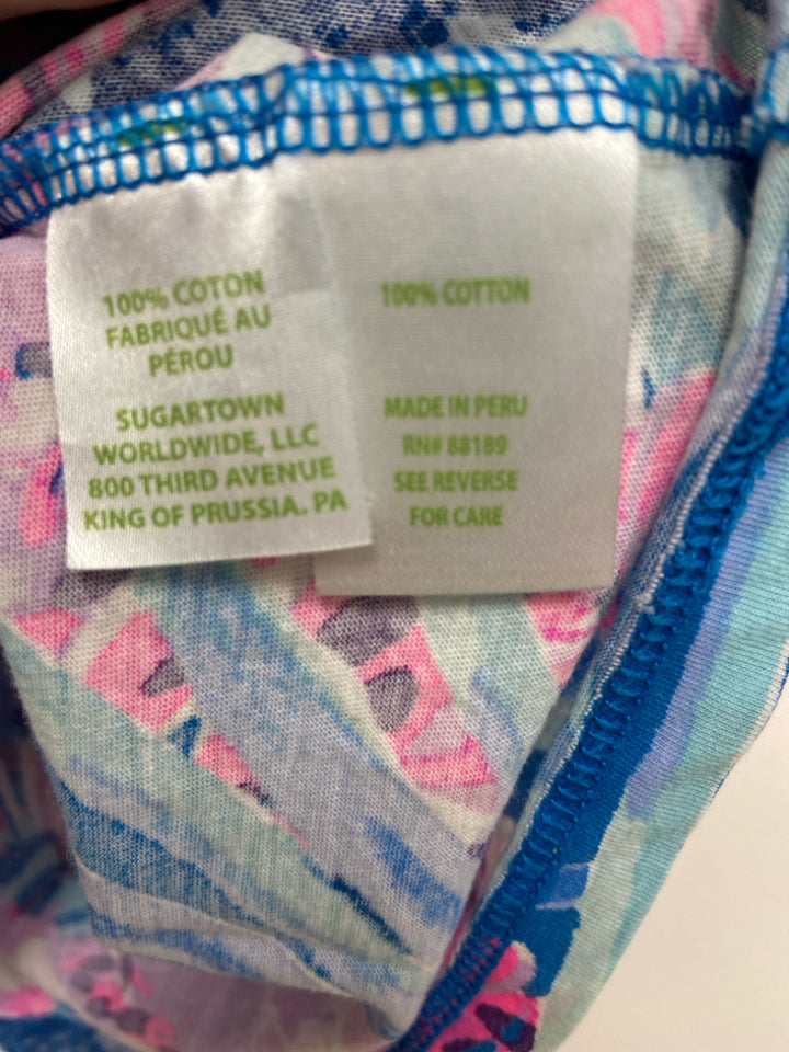 LILLY PULITZER SIZE 8/10 Navy/Aqua Lavender/Pink Bell Sleeves Girl&