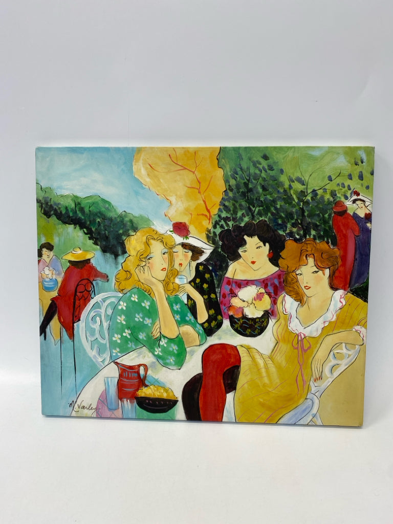 Green/Gold Multi Color People Canvas Art