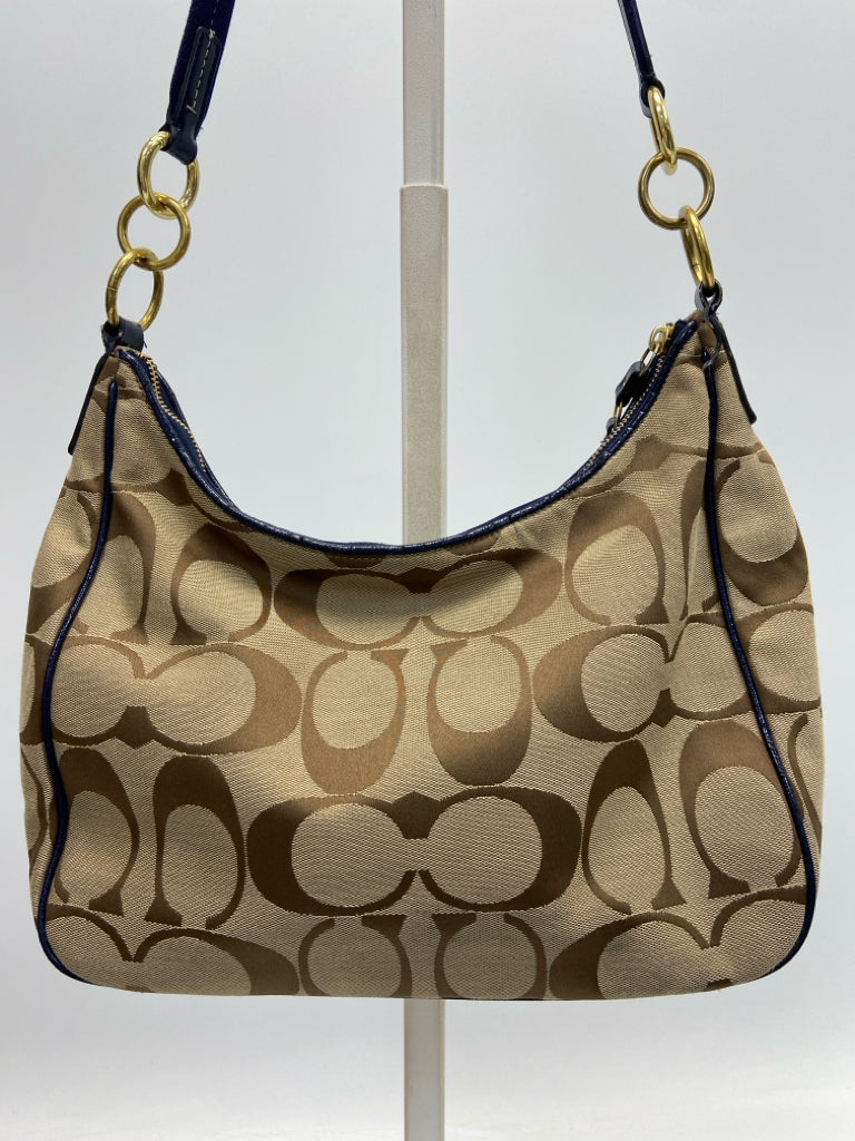 Coach Brown Navy Signature Fabric Handbag
