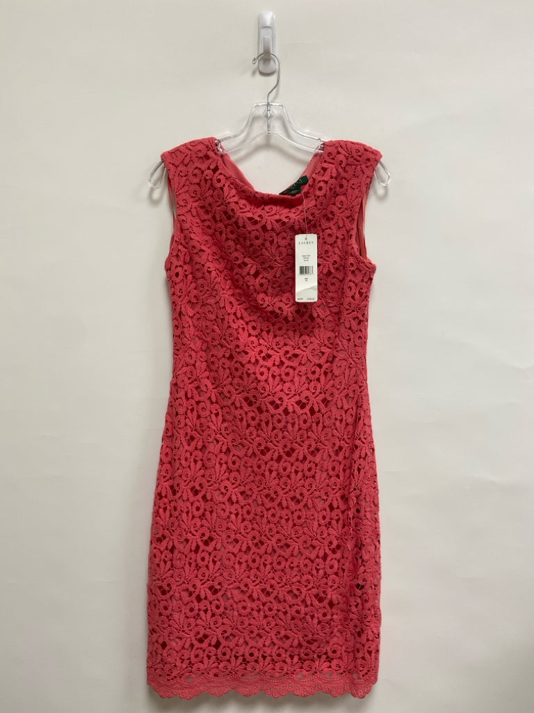 NWT Lauren Ralph Lauren Size 10 Coral Lace Sleeveless Ladies Dress