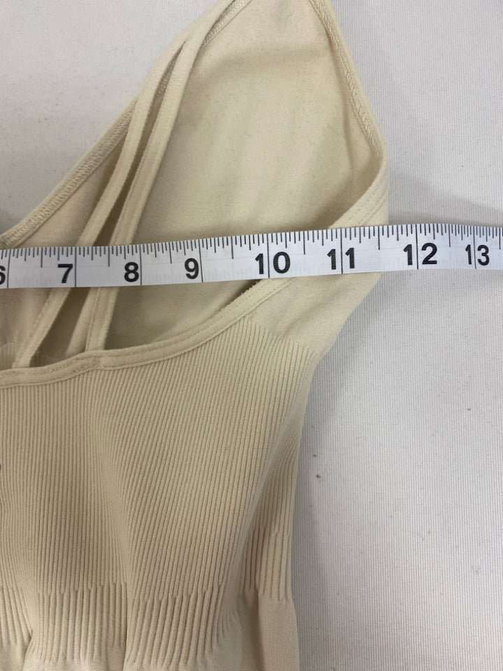 Free People Size S Cream Sleeveless Ladies Jumpsuit