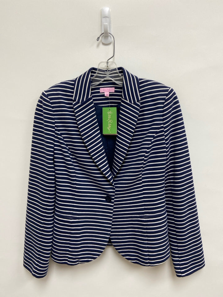 NWT LILLY PULITZER Size S Navy White Striped Ladies Jacket