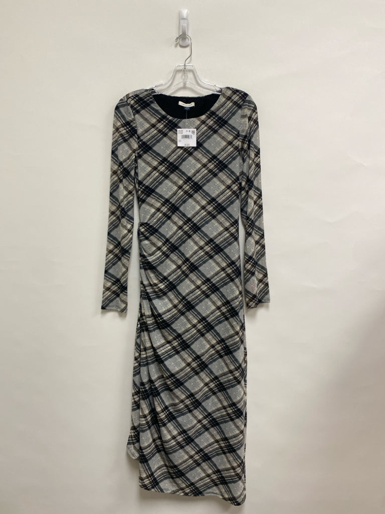 NWT American Eagle Size S Gray Black/Brown Plaid Ladies Dress