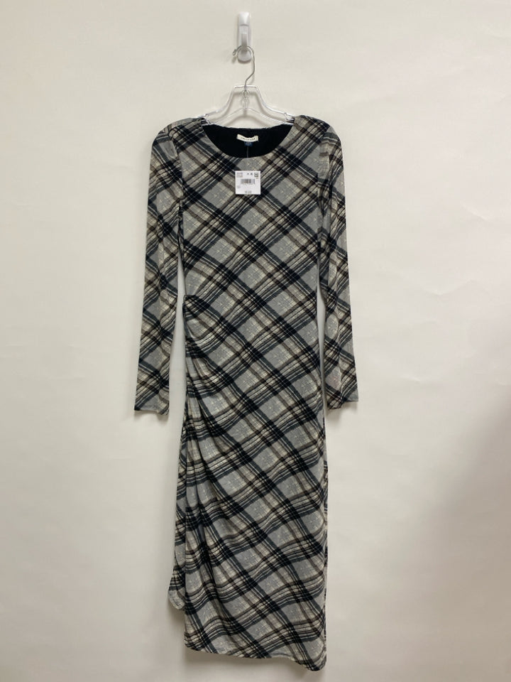 NWT American Eagle Size S Gray Black/Brown Plaid Ladies Dress