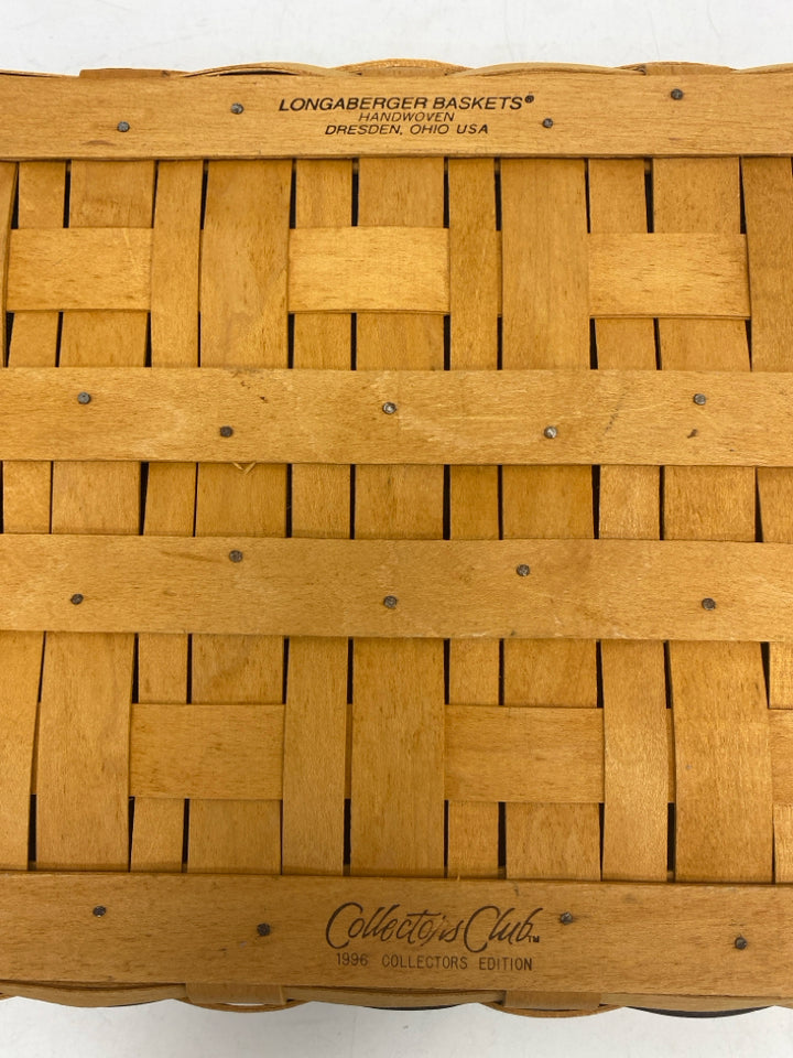 Longaberger Brown Green/Blue Basket