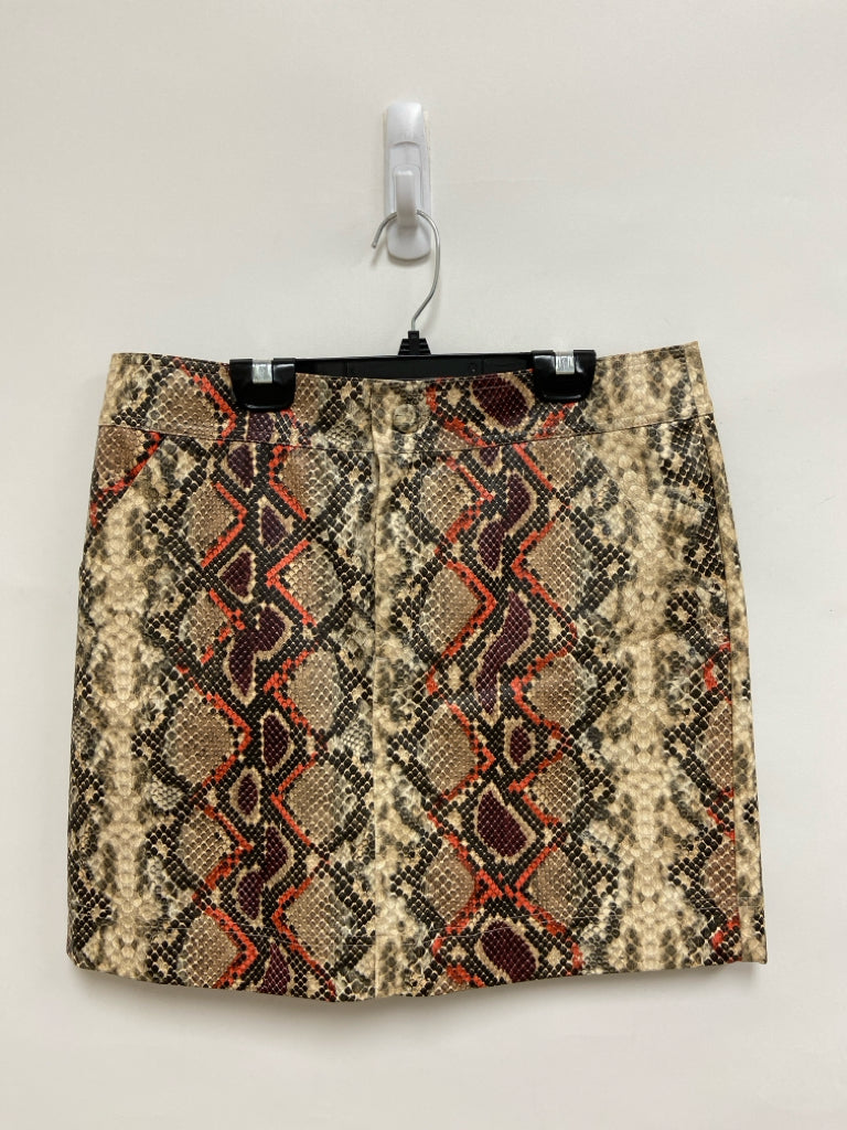 NWT Marie Oliver Size S Cream/Black Orange Snake Print Ladies Skirt