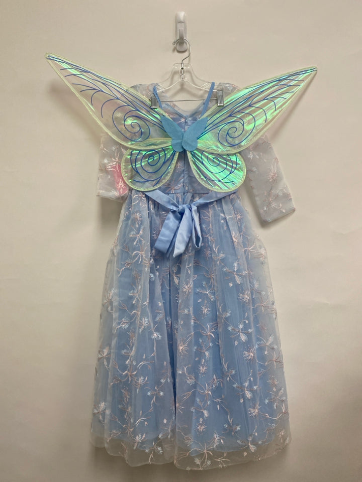 SIZE 10 Powder Blue Pink/White Embroidered Tulle Girl&
