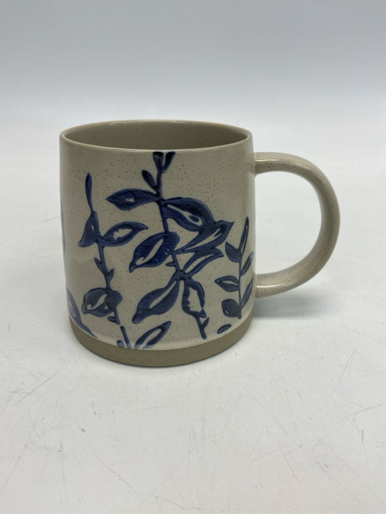 Cream Blue Coffee Mug