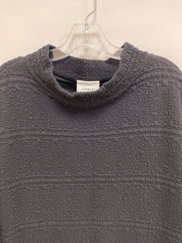 AKRIS punto Size 12 Black Texture Long Sleeve Ladies Dress
