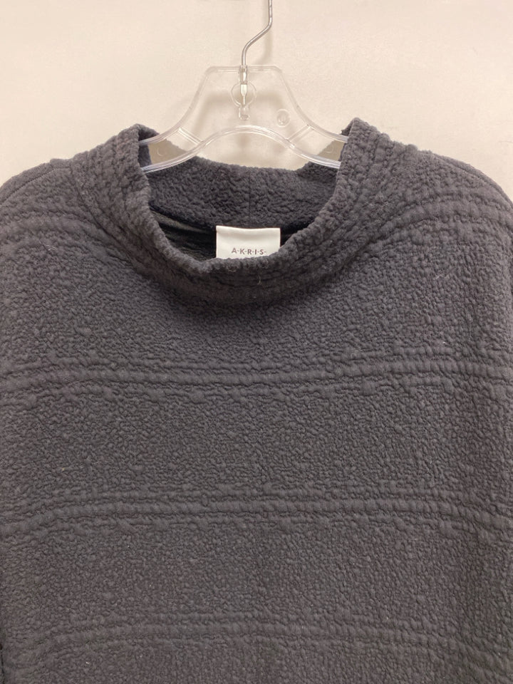 AKRIS punto Size 12 Black Texture Long Sleeve Ladies Dress