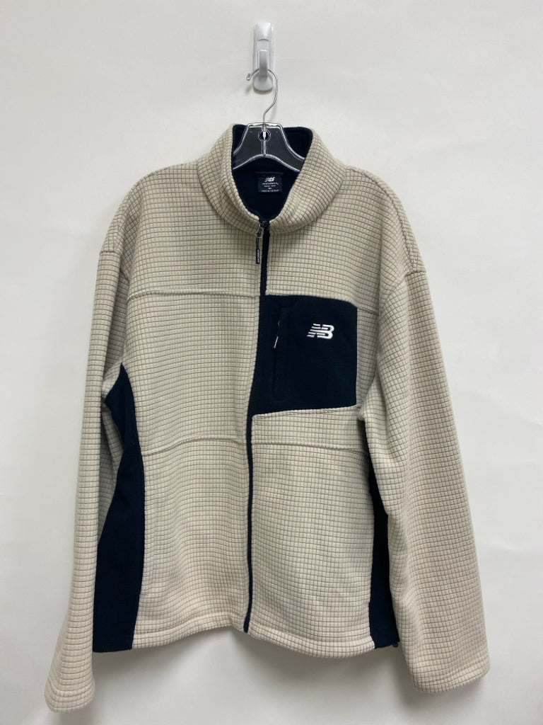New Balance Size XL Beige Black Texture Zip Down Men&