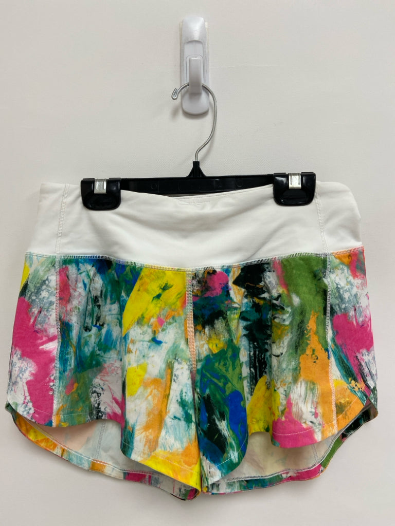 Lululemon Size 4 White Multi Color Tie Dye Athletic Shorts