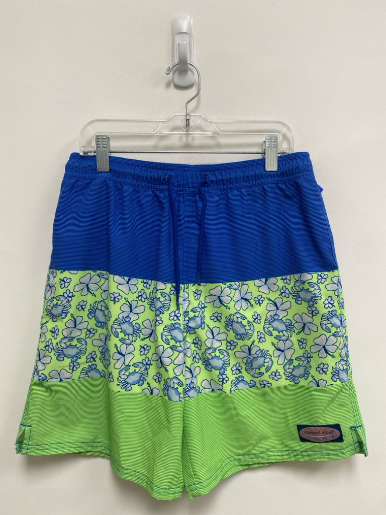 Vineyard Vines SIZE L Blue/Green White Crab Boy&