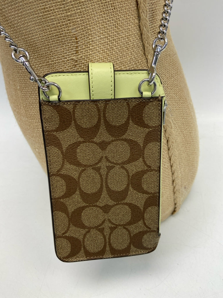 Coach  Size Brown Lime Green Signature Crossbody