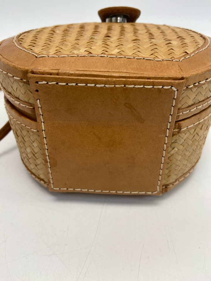 Brown Woven Handbag