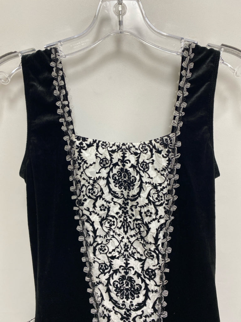 SIZE 18/20 Black/White Sleeveless Tulle Girl&