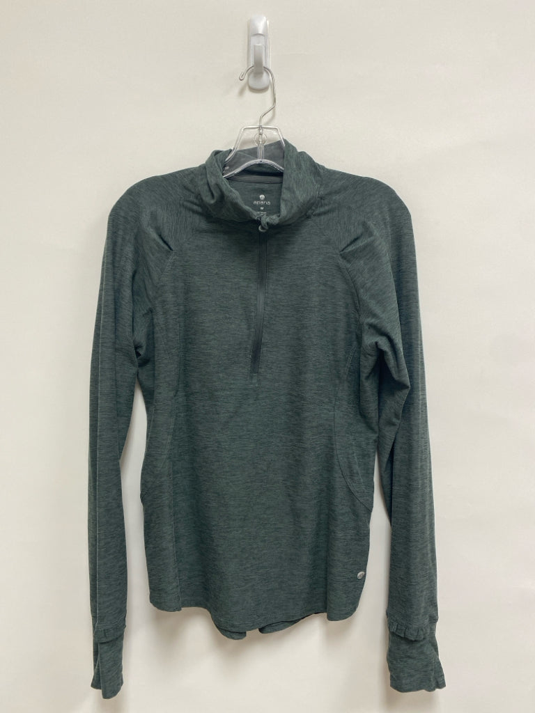 Apana Size M Dark Green Streaked Athletic Top