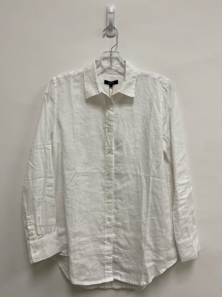 NWT Quince Size S White Long Sleeve Linen Ladies Top