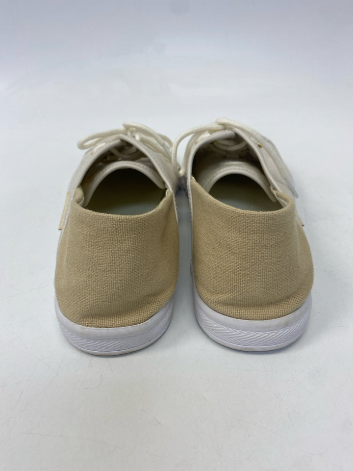 Tommy Hilfiger  Size 9.5 Cream Lace-up Fabric Sneakers