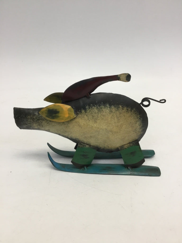 Black/Cream Red/Green Whimsical Metal Figurine