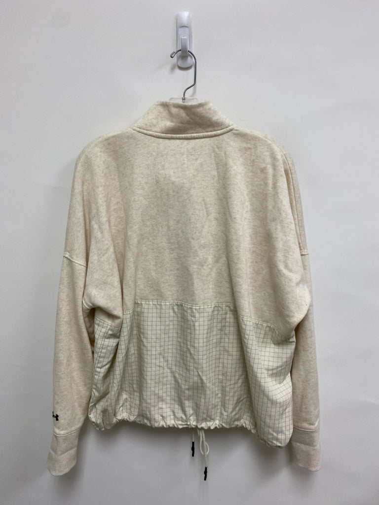 Under Armour Size L Beige Quarter Zip Ladies Pullover