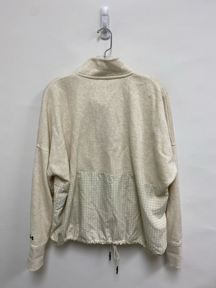 Under Armour Size L Beige Quarter Zip Ladies Pullover