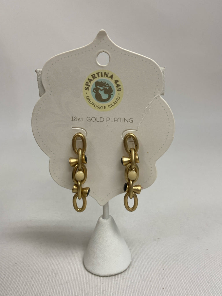 NWT Spartina Gold Color Black Shapes Earrings