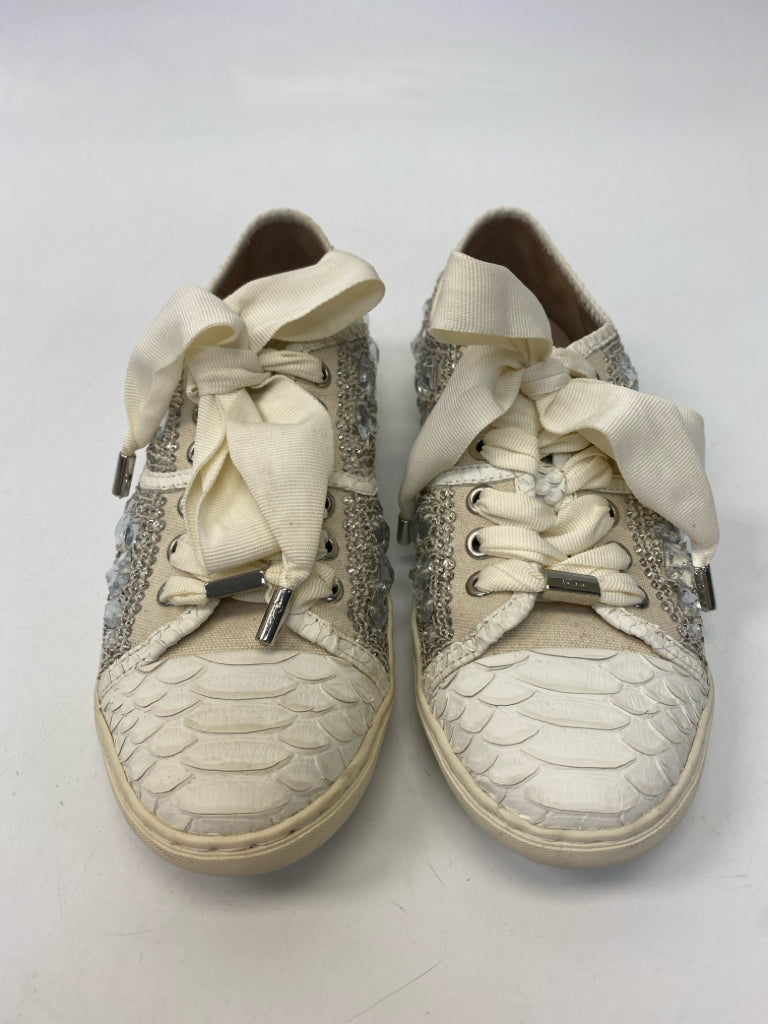 Donald Pliner  Size 6.5 Wht/Cream Rhinestone(s) Sneakers
