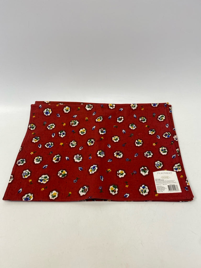 NWOT Red Multi Color Flowers Placemats