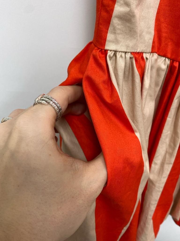 NWT Mare Mare Size XSP Beige Orange Stripes Sleeveless Petite Dress