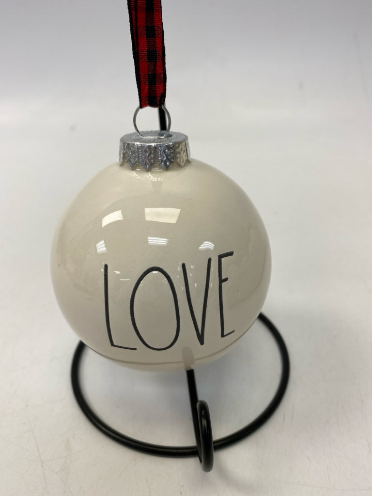 Rae Dunn Cream Black Words Ceramic Ornaments
