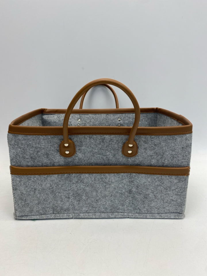 Gray Brown Trimmed Basket