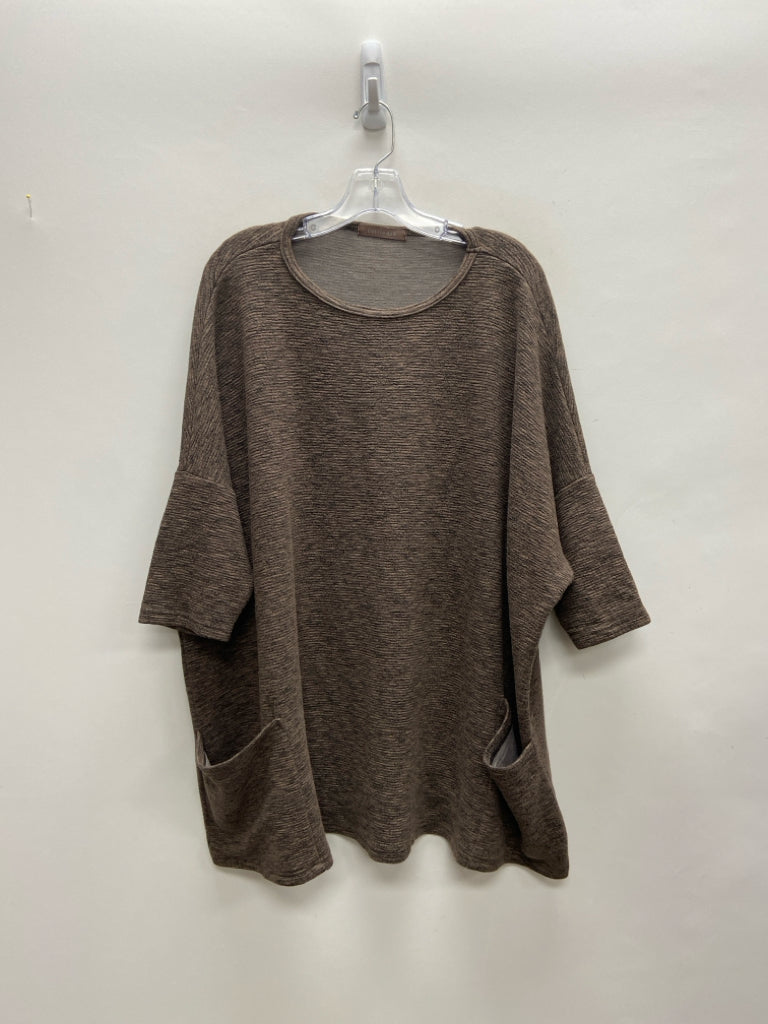 Cut Loose Size OSFM Brown Ribbed Tunic Ladies Top