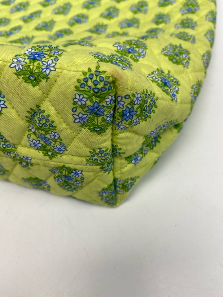 Vera Bradley Lime Green Blue Floral Fabric Handbag
