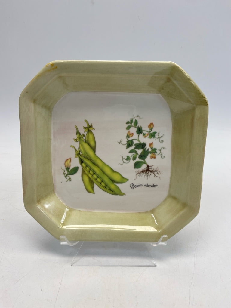 Cream Green/Cream Vegetables Ceramic Decorative Plate
