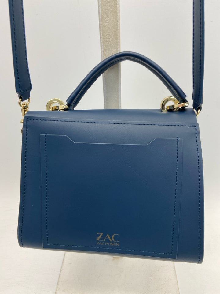 Zac Posen Dark Blue Gold Accent(s) Handbag