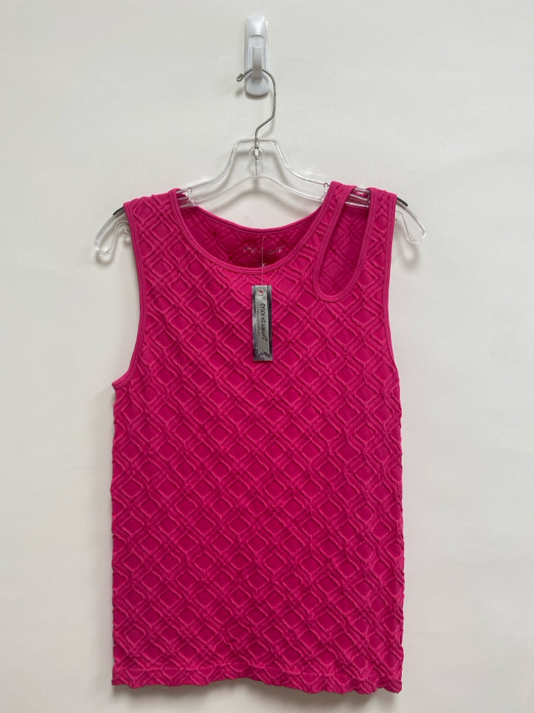 NWT Size L Hot Pink Diamond Print Sleeveless Ladies Top