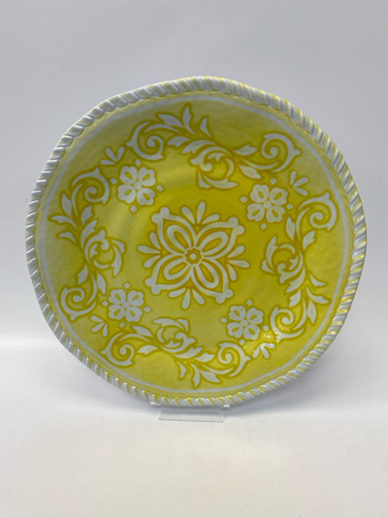 Yellow White Flowers Melamine Serving Piece