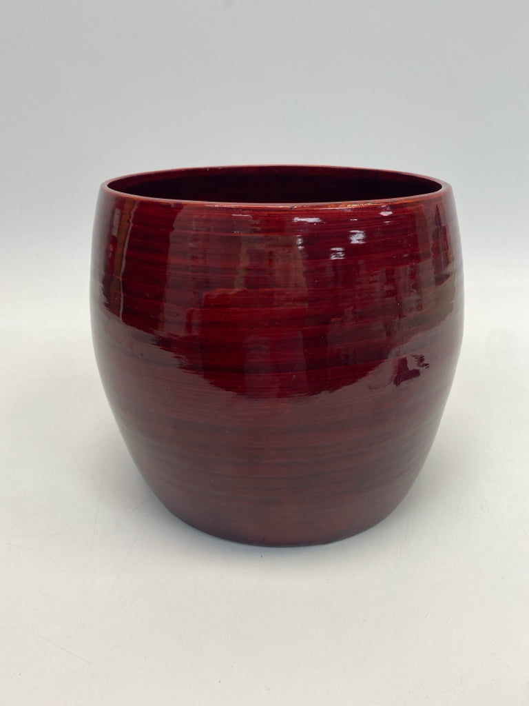 Dark Red Bamboo Planter