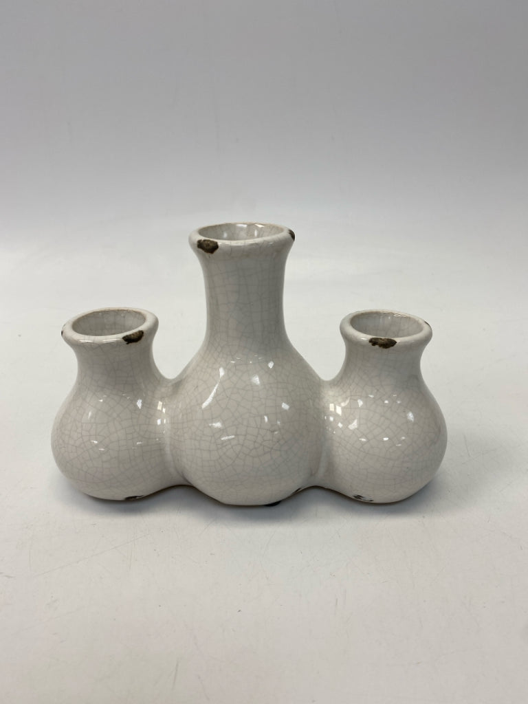 White Distressed Ceramic Vase