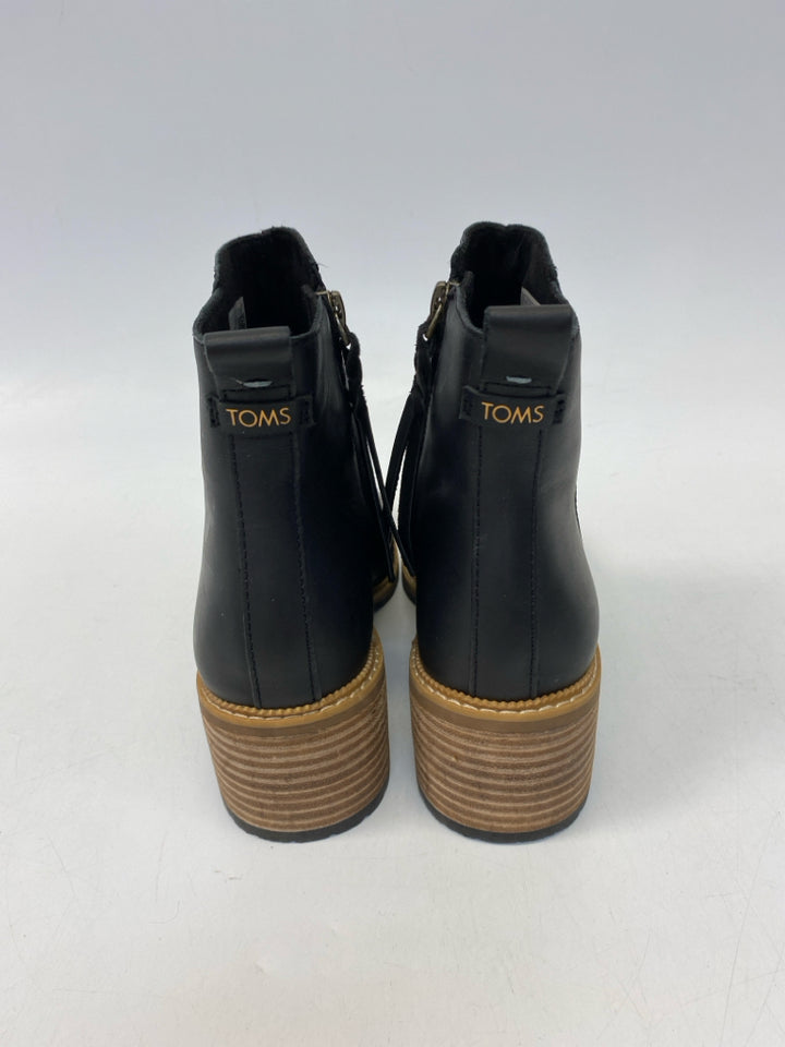 Toms US Shoe Size 7 Black Side Zipper Boots