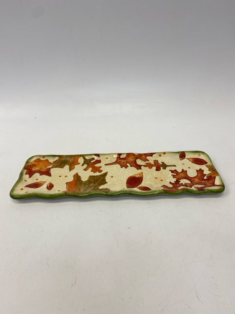 Tan Orange/Multi Leaves Ceramic Fall